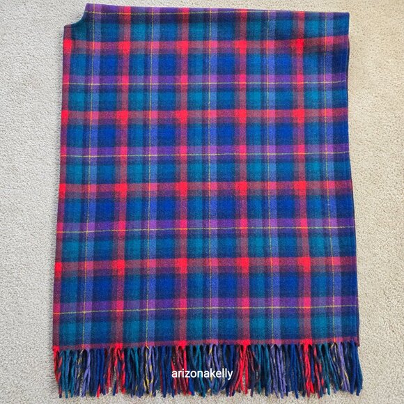 Vintage Pendleton WOOL Wrap Colorful Plaid Thick Excellent Condition - Picture 11 of 16